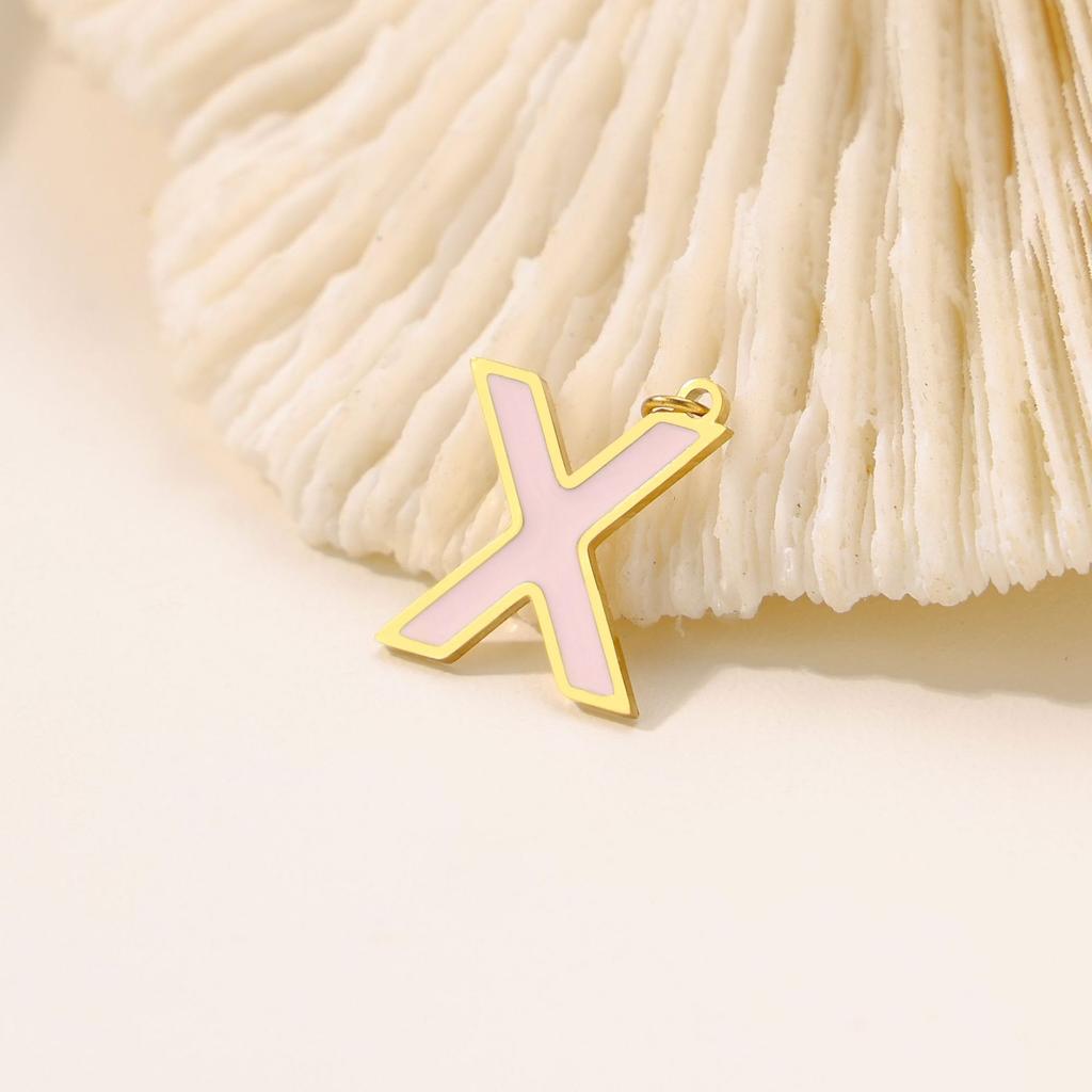 CARLIDANA Hot Sale New Style Hot Sale DIY Accessories Oil Drop Colorful Initial A -Z Letter Brand Stainless Steel Pendant Charms