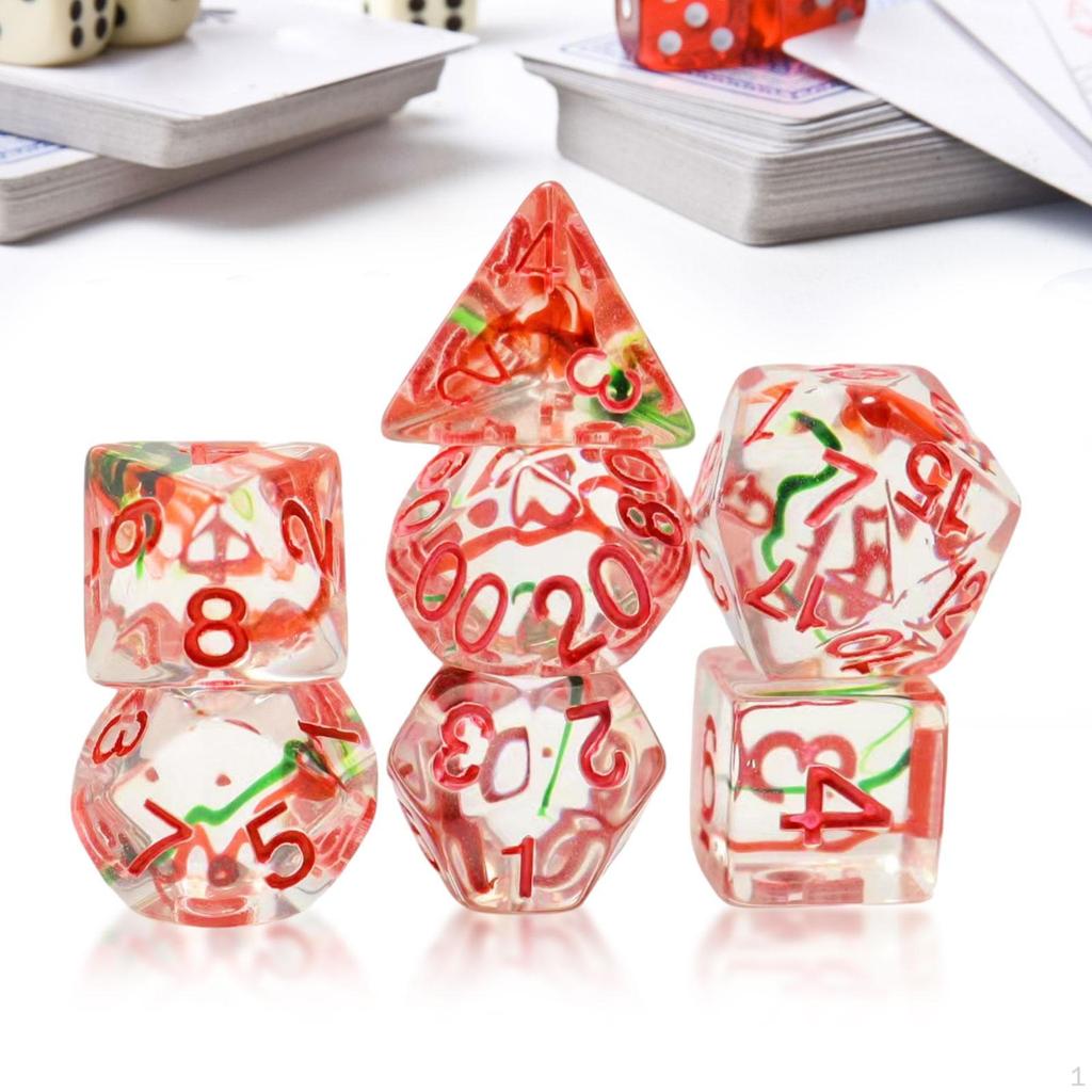 7 Pieces Multi Sided Game Dices, Dice Set, Dices Polyhedral for Bar