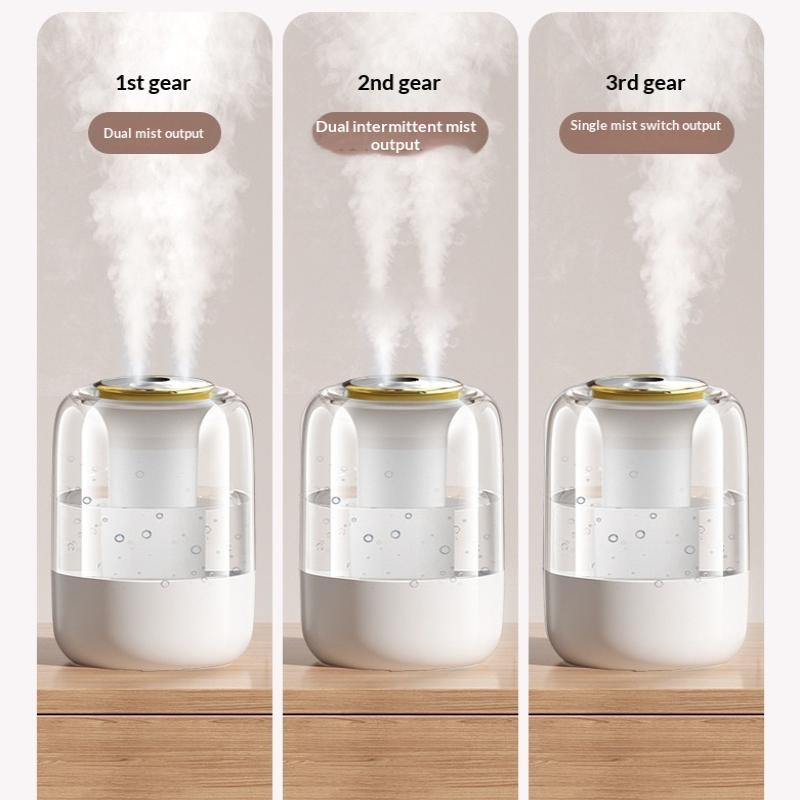 Model Air Humidifier For Home Use, Air Humidifier Usb Large Capacity Double Spray Digital Display 7-Color Light Humidifier