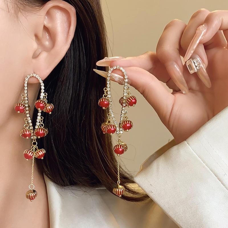 Silver Needle Flower Fringed Earrings French Light Luxury Temperament Earrings, Niche High-end Earrings