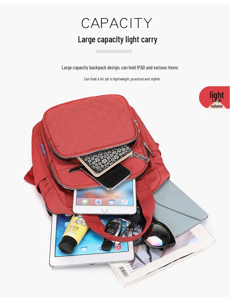 Women's Large Capacity Quilted Nylon Backpack - New Fashion Casual Travel Style