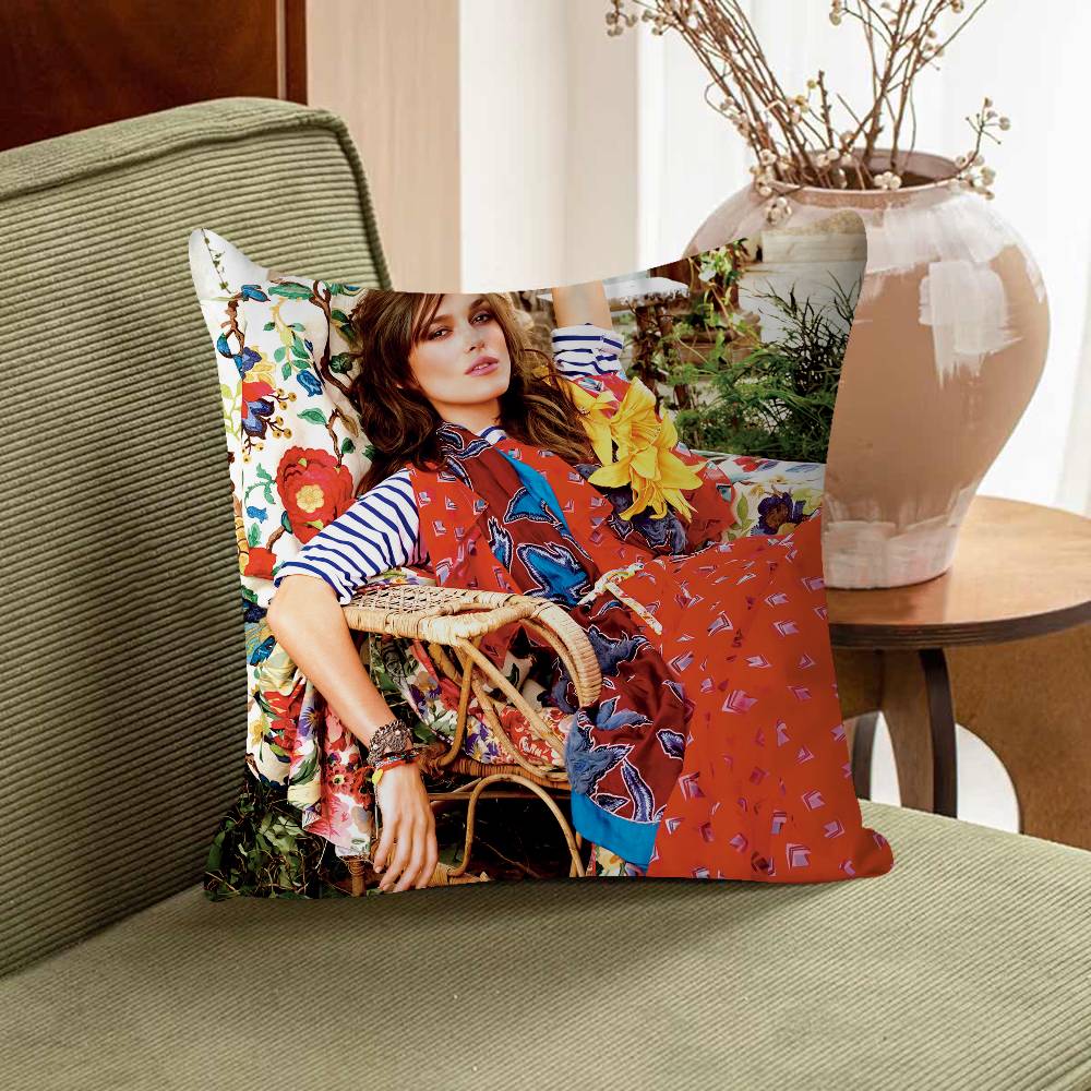 K-Keira Christina Knightley Decorative Room Aesthetics Pillow Case Home Decor Bedroom Sofa Bed Couch Pillow Cover 45x45