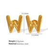 Gold Edelstahl Blase 26 Buchstaben Ohrstecker Einfache Dicke Ohrstecker