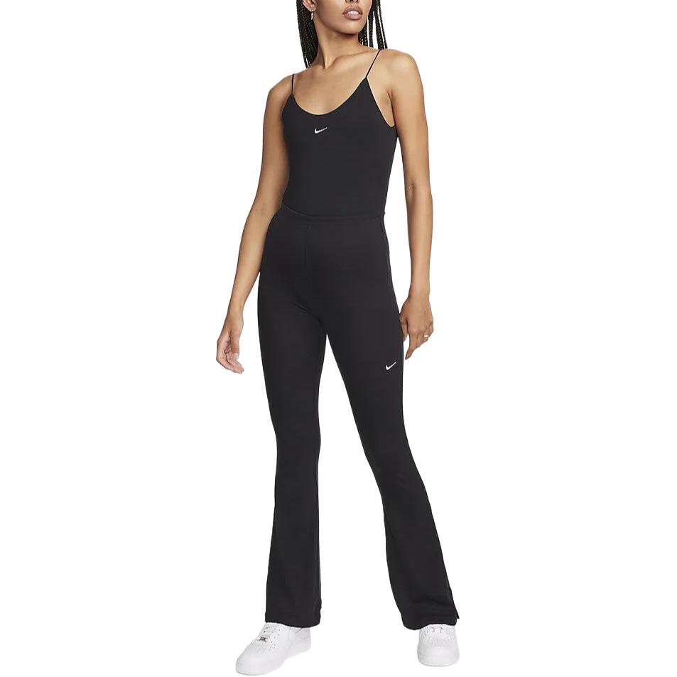 Nike Sportbekleidung Chill Knit High-Waisted Schlitz Schlaghose Damen Unterteile Schwarz FQ2114-010