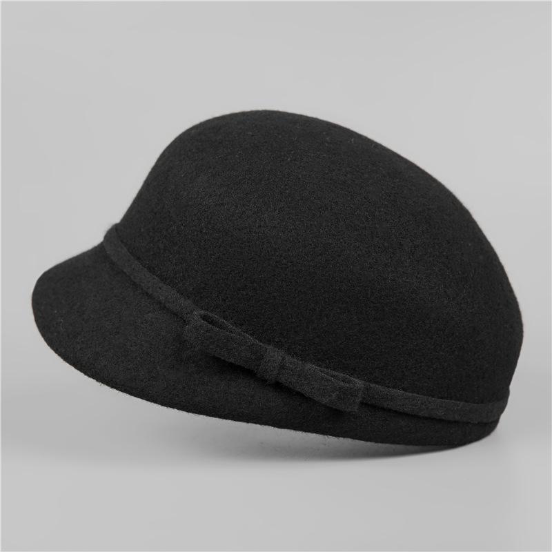 Ji Wool, Mother Equestrian Hat, Women'S High-End Bow, Elegant Retro Small Fragrant Cap.
