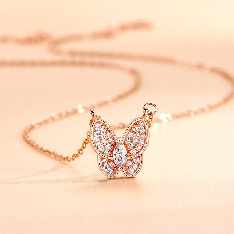 Bow Necklace Super Fairy Girl Wind Diamond Sparkling Sweet Clavicle Chain Summer Versatile Jewelry