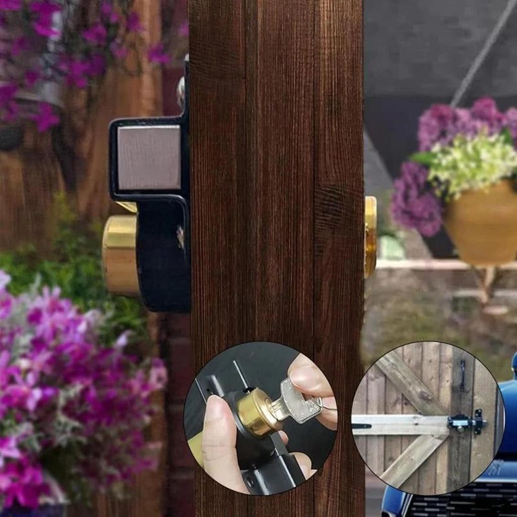 Fechadura Trava de Porta de Celeiro Trava Dupla Face para Galpões Trava de Porta Deslizante Com 5 Chaves Para Exterior Interior Galpão de Quintal Trailer Portão de Cerca