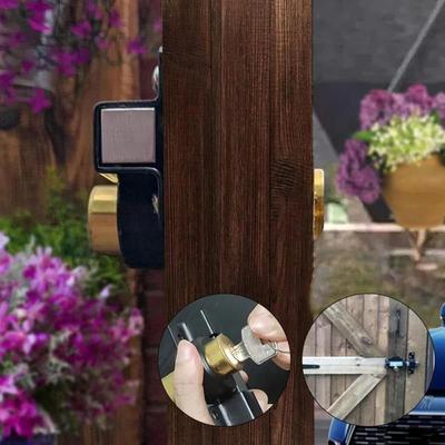 Barn Door Latch Lock Double-Sided Sheds Lock Sliding Door Latch With 5 Keys For Exterior Interior Backyard Shed RV Fence Gate