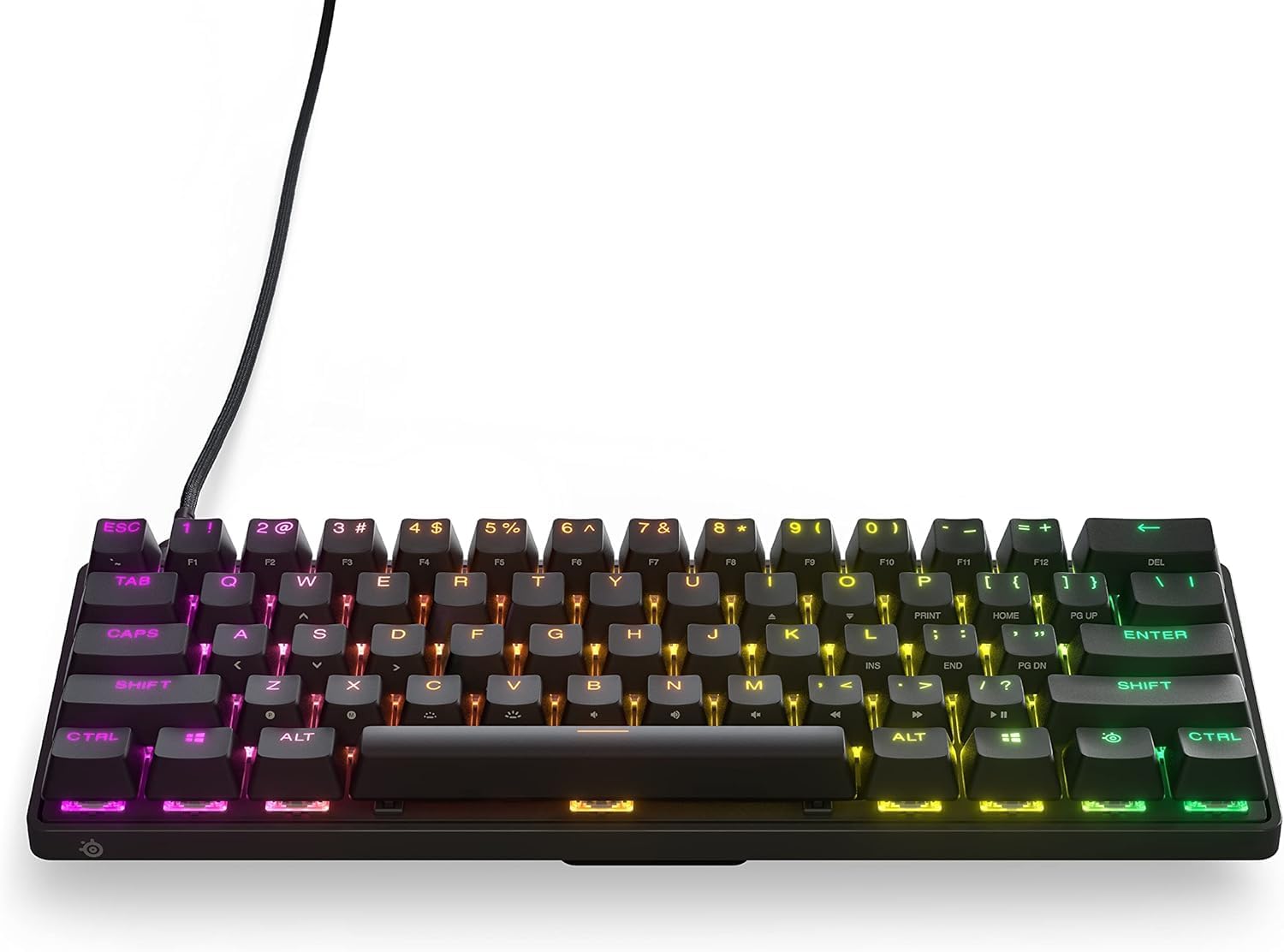 

Gaming Keyboard Mini Size Apex 9 Mini US Wired English Layout Response Time 0.2ms Actuation Point 1.0mm Adjustable OptiPoint Optical Switch Heavy