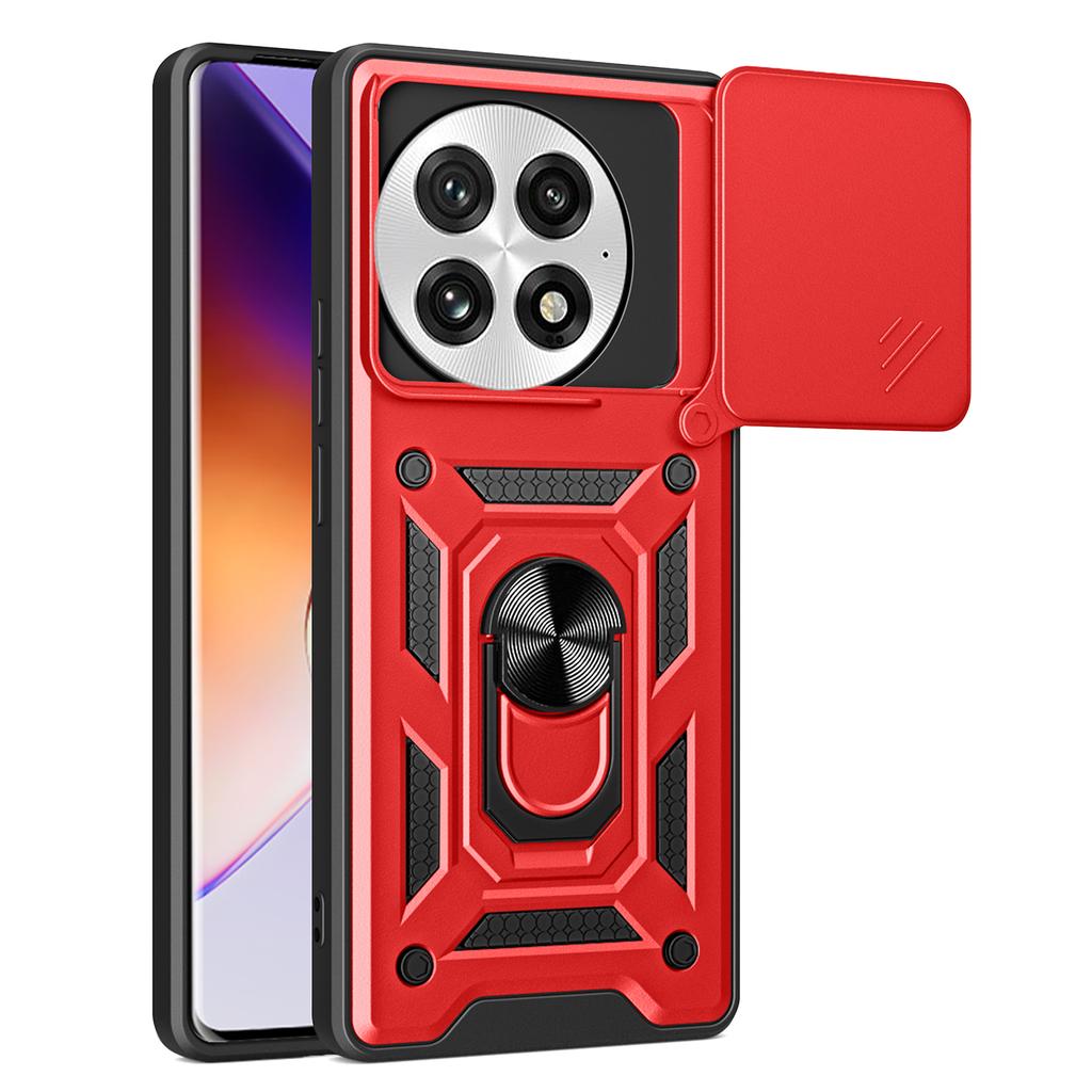 For OnePlus 13 Case with Slide Camera Lid PC+TPU Kickstand Phone Cover