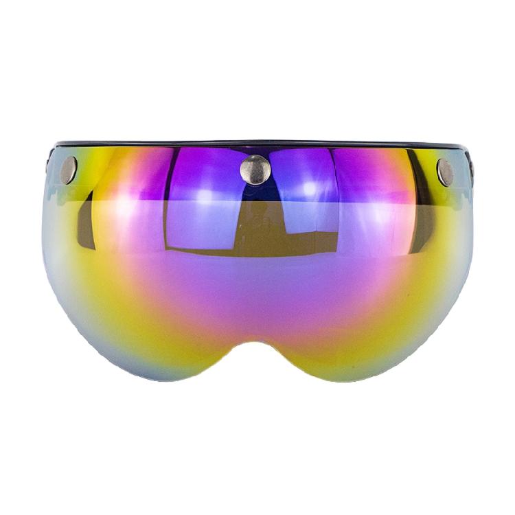 Universal 3-Snap Motorbike Helmet Visor Front Flip Up Wind Shield Len Sunglasses