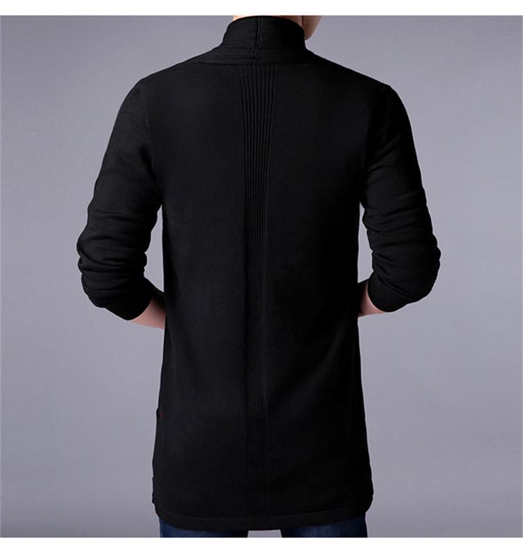 Men's Fashion Casual Long Knitted Cardigan Sweater with Pockets - 2022 Spring/Autumn Collection