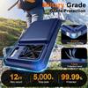 Shockproof RFID Wallet Case with Card Holder Camera Protector Stand PC+TPU Case for iPhone 17 Pro-Blue
