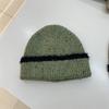 New autumn and winter big head circumference warm thickened knitted hat striped face small wool hat women