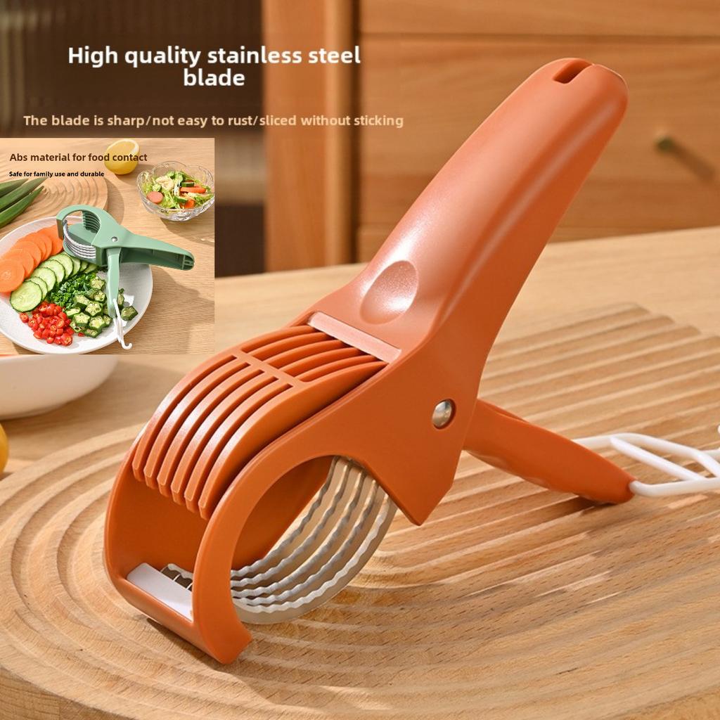Multifunctional Fruit and Vegetable Slicer - Stainless Steel Blades, Manually Operated, Cuts Perfect Slices of Fruit, Cucumber and Ham KTY