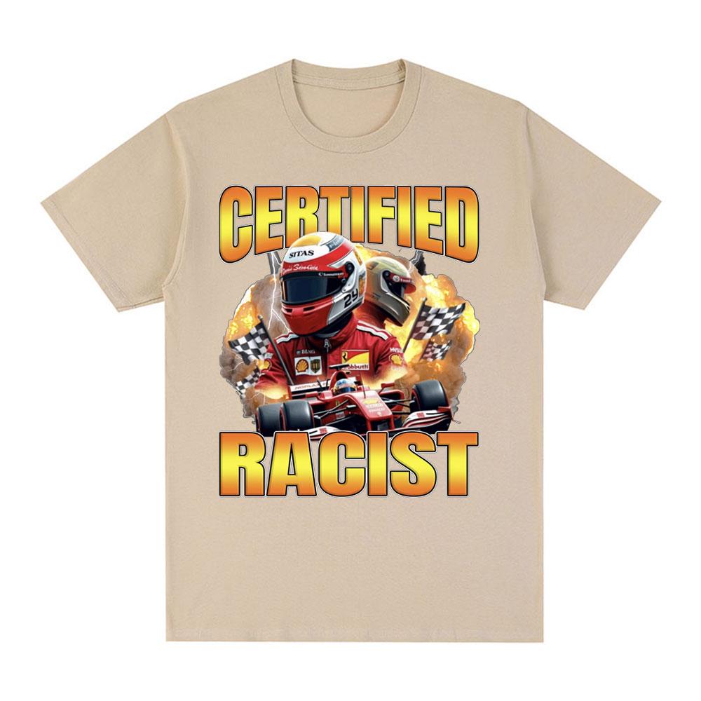 Professional Certified Racist Racing Meme T-Shirt Men's Fashion Vintage Short Sleeve T-shirts Cotton Casual Oversized T Shirts
