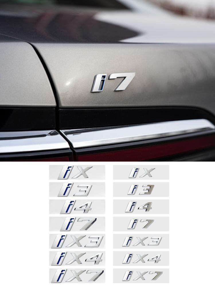 New Rear Trunk Emblem iX I3 I4 I7 iX3 iX4 iX7 Letters Sticker for BMW X1 X3 X4 X5 X7 Car Badge Decal Auto Exterior Accessories Pa2