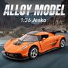 1:36 Jesko Alloy Sports Car Model Diecasts Metal Toy Car Model Simulation Sound Light & Pull Back Collection Kids Gifts