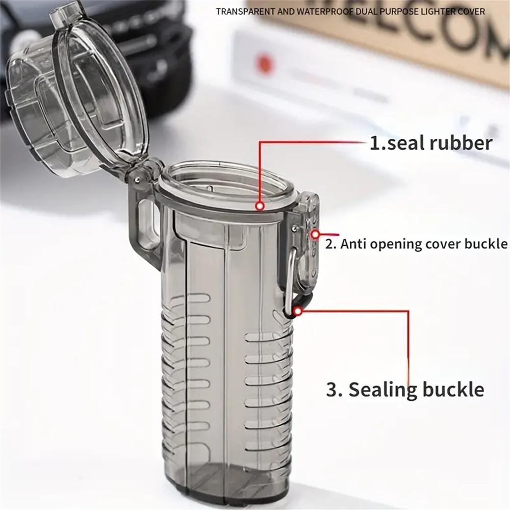 1pcs Stylish And Durable Transparent Waterproof Clear Cigarette Case Box Neck-Hung Portable Plastic Lipstick Lighter Card Storag