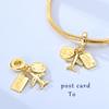 Copper Charms Beads Golden Sun Bee Bow Cross Firefly Chameleon Dangle Fit Women Original Bracelet Diy Gift