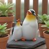 Pinguin-Statue Mutter und Kind Niedliches Design Paar-Figur Wetterfest Hausdekoration