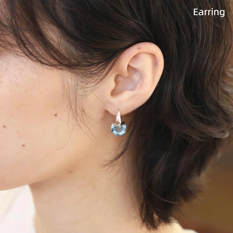 Shiny Blue Zircon Adjustable Non Piercing C Shape Rhinestone Clip Earrings For Women Daily Party Banquet