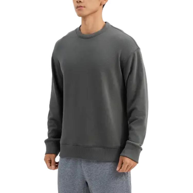 Decathlon DOMYOS CREW NECK SWEATER 500 Warm Solid Sports Sweater Men's Khaki Grey