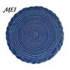 Cotton Yarn Placemat 12 Inch Round Placemats, Polyester Woven Braided Place Mats, Semi-handmade Washable Heat Resistant Circle Dining Table
