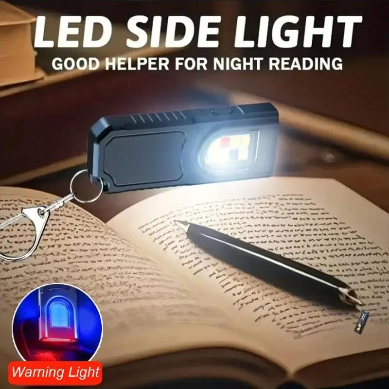 Multifunktionale LED-Taschenlampe Schlüsselanhänger Wiederaufladbare Mini-Taschenlampe mit COB-Arbeitslicht Schlüsselanhänger-Taschenlampe Camping Wandern Taschenlampe