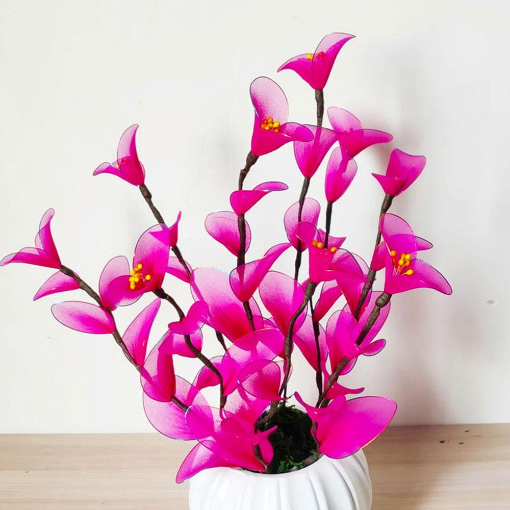 10Pcs Nylon Stocking Flower Making Material Handmade Craft Accessory Artificial Silk Ronde Flower Accessories For Home Decor