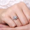 2026 Inlaid Zircon Round Bag Ring Women's Korean Version Six-claw Silver Ring Jewelry Accessories