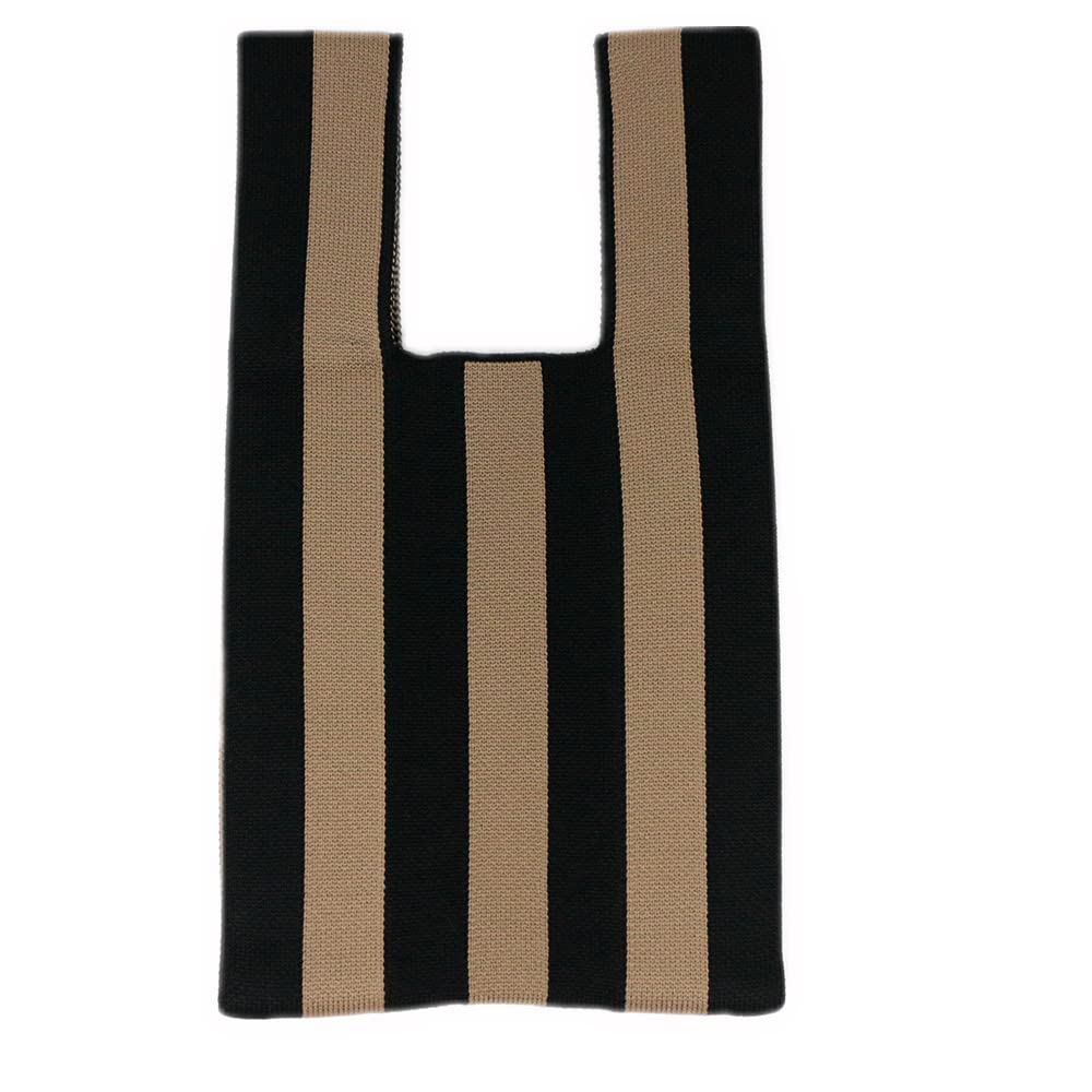 

Мини-сумка Mitas, полоска C, вязаная, стильная, вязаное полотно, мини-сумка-тоут, большая вместимость, эко-сумка, женская и мужская, органайзер, хранение, простая,