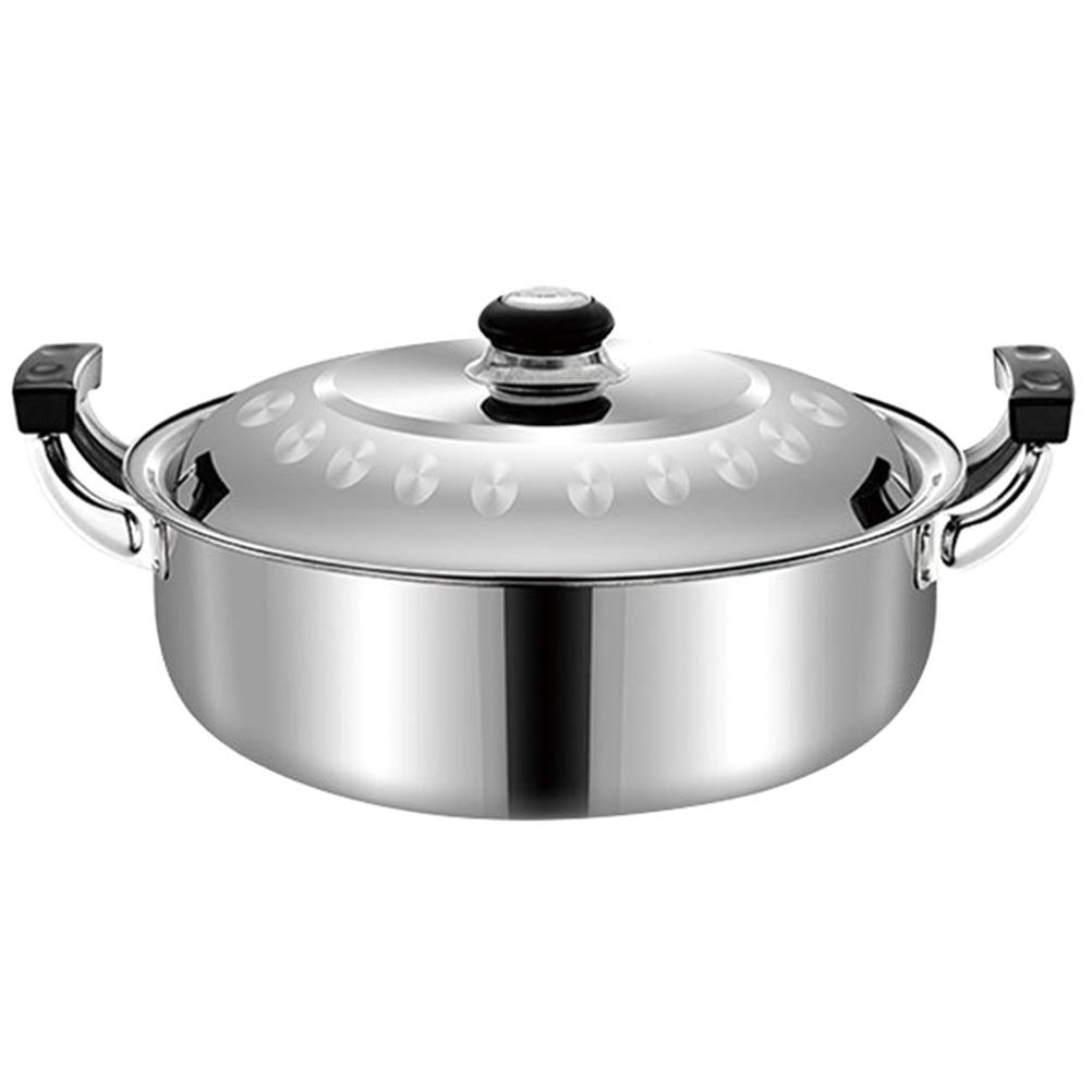 Hotpot Pot Stainless Steel Dual Handle Divided Multi-Function Stockpot Double Flavor Hotpot Cooker for Family Gathering