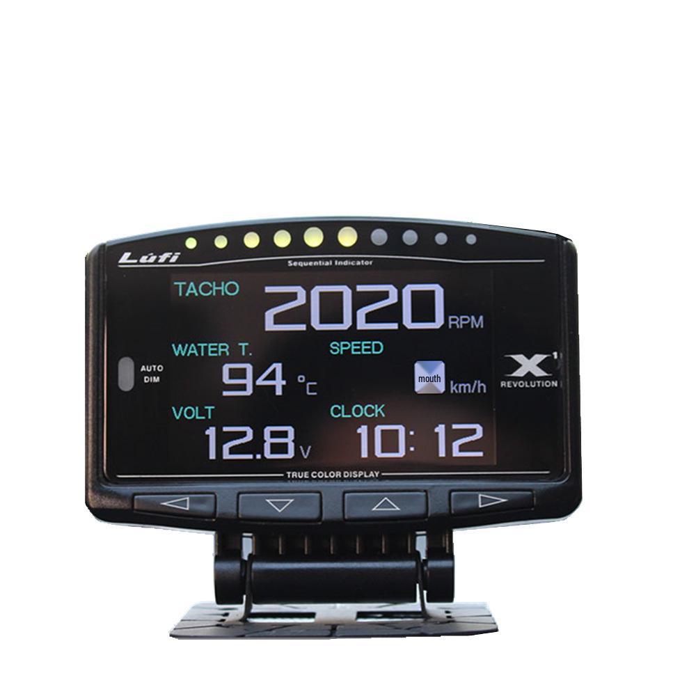 LUFI X1 Car Multifunctional OBD Gauge: Air-Fuel Ratio, RPM, Oil/Exhaust Temp, Voltage, Water Temp, Turbo Pressure.