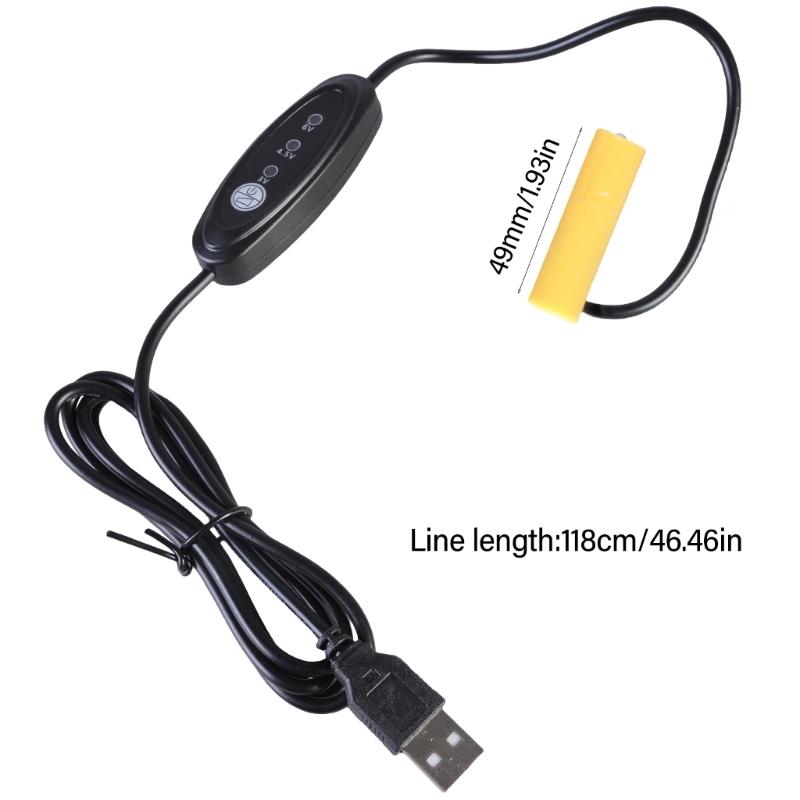 USB 5V 2A auf 3V 4.5V 6V Stromversorgungskabel Ersetzt AA LR6 Batterien für Uhren Lüfter und Fernbedienungen