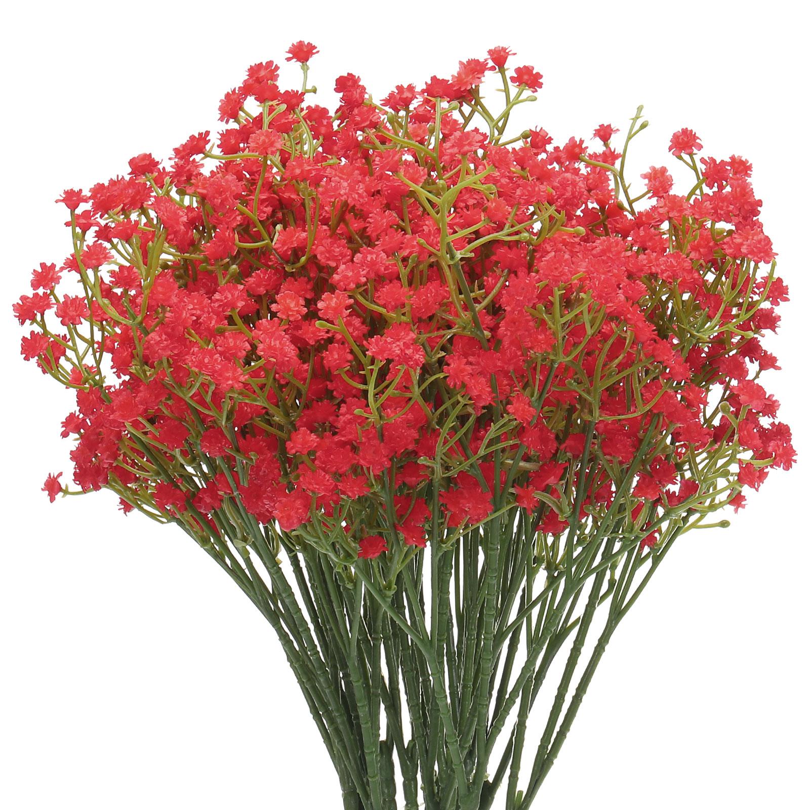 

Baby s Breath Artificial Flowers 3 Branches 15 Pcs Real Touch for Wedding Party Home Decoration червоний