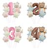 Magic Cake Bear Aluminum Film Balloon Set 32 Inch Digital Bear Claw Children'S Birthday Party Photo Props