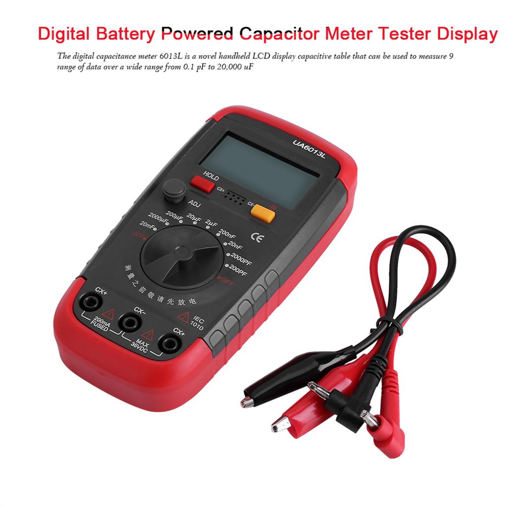 UYIGAO Dijital Akülü Kapasitan Kapasitör Ölçer Test Cihazı 6013L LCD Ekran