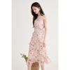 Women's French Retro Floral Spaghetti Strap Ruffle Dress - Petite, Summer Beach Vacation