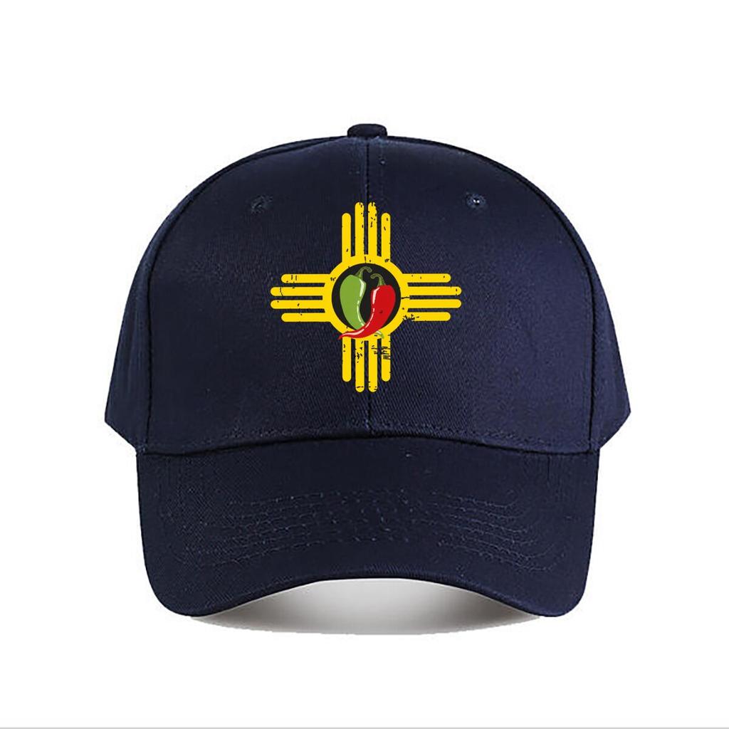 New Mexico Zia Symbol Red Green Chili Peppers Baseball Cap Fashion Unisex Sunhat Womens Outdoor Sports