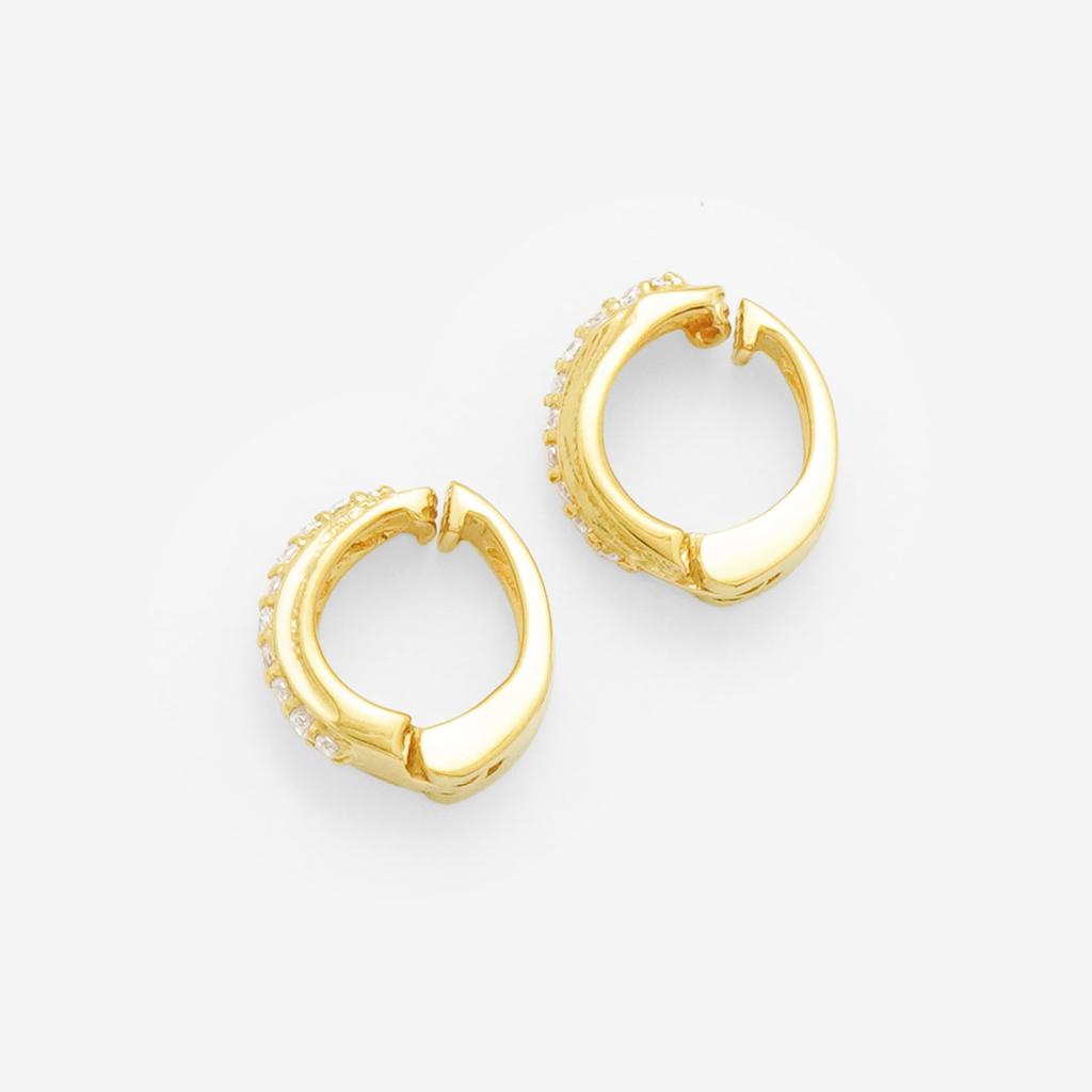 ESTELLE [Official] Women's Silver Earrings with Yellow Gold Plated Cubic Zirconia (Product Code: 0776-0065-0000-0000)