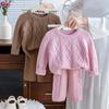 Girls Autumn Knitting Sweater Sets Pullover Girls Clothing Sets Winter Korean Sweater Pants Children Knitted Wool Trouser Suits