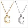 My Shape A-Z Letters Necklaces Girls Initials Alphabet Gold Color Chains Stainless Steel Rhinestone Name Pendant Choker Jewelry