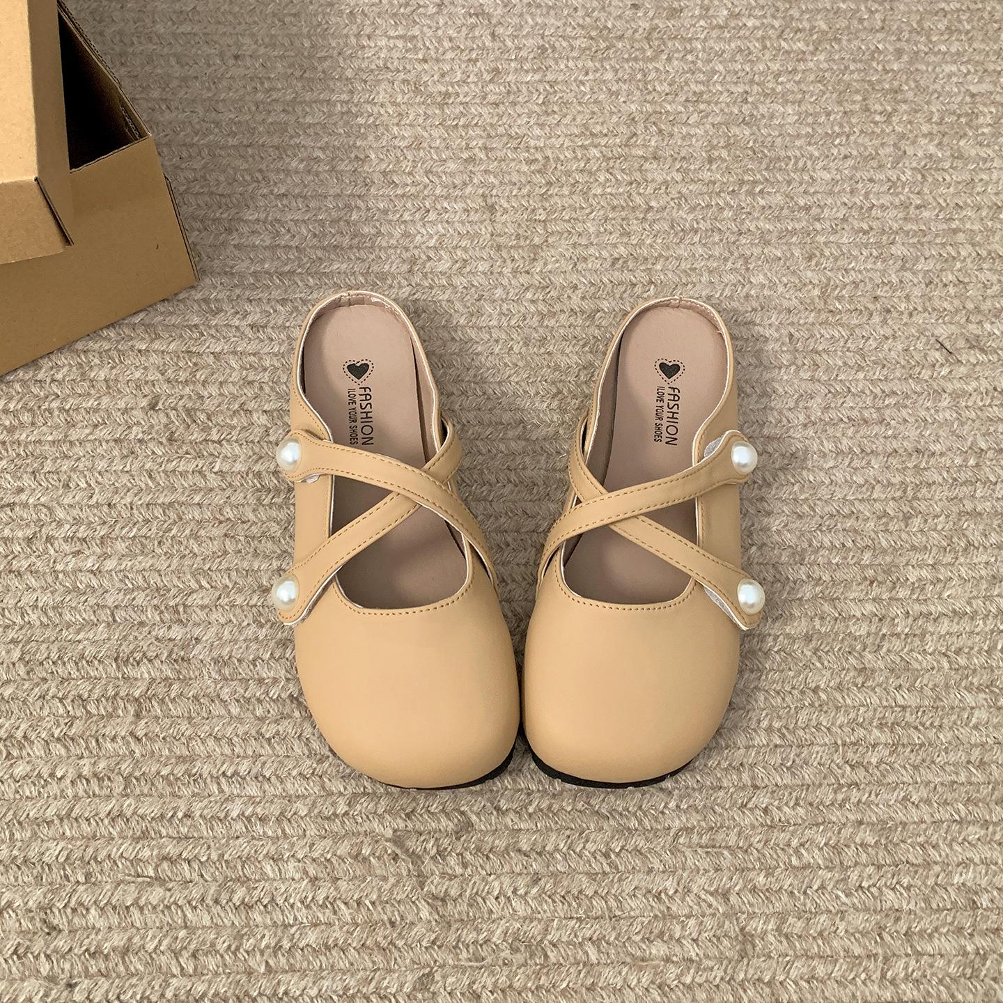 

Retro white flat bottom inner height-increasing bag head slippers for women s summer outer wear 2025 new models with skirts, non-slip and cool slipper 40 верблюд