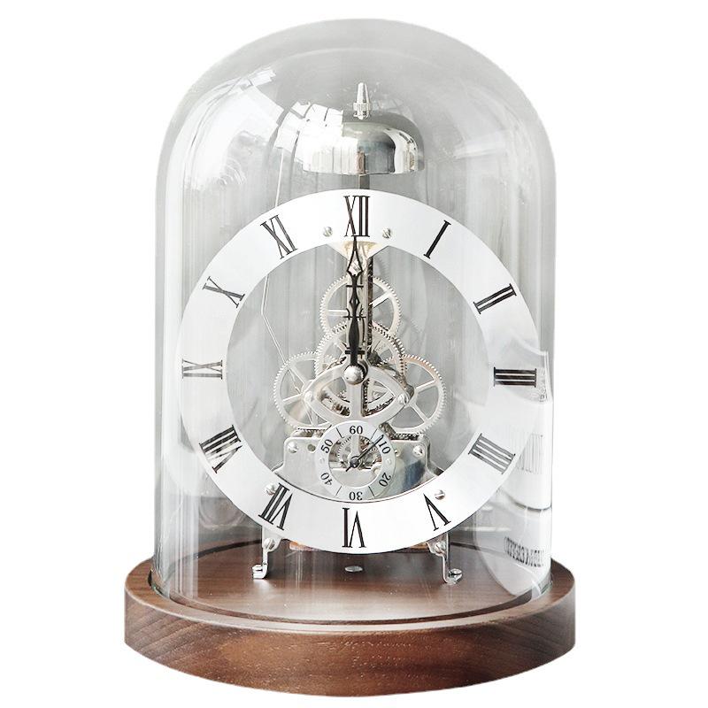 Black Walnut Solid Wood Alarm Clock with Night Light: Pure Time Mechanical Movement