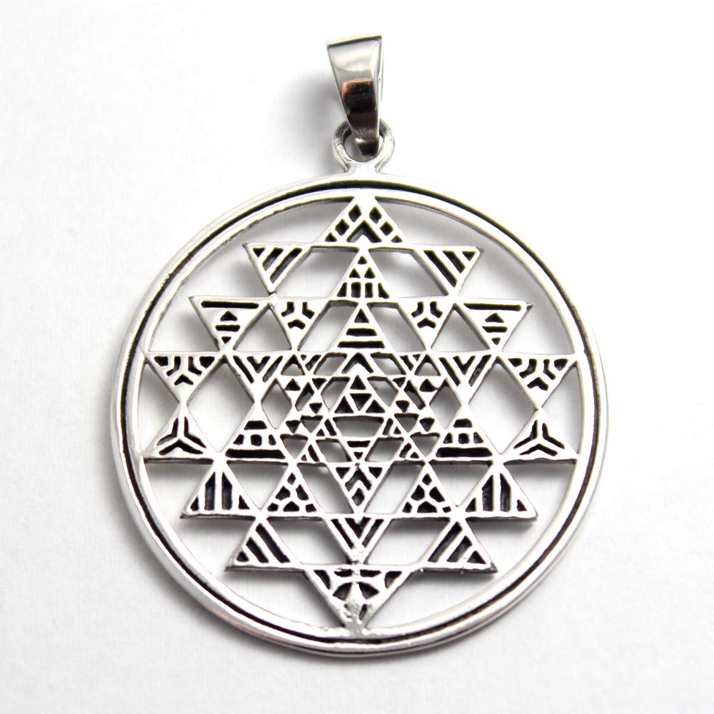 Yantra, Indian Hinduism, Amulet, Divine Geometry, Pendant, Silver Accessory