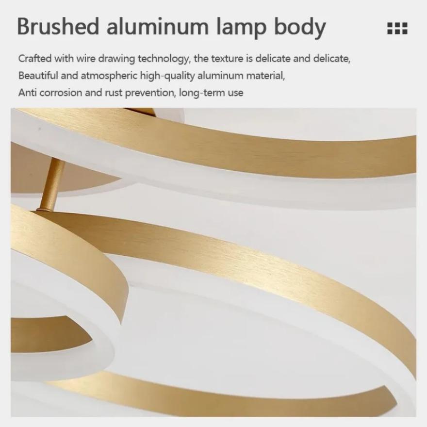 LED Chandelier Modern Creative Luxury Circular Dimmable Ceiling Light Villa Living Room Dining Room Interior Decoration Light