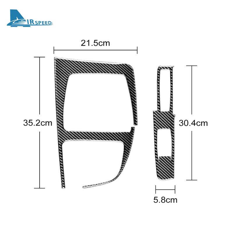 Real Carbon Fiber For BMW X1 F48 X2 F39 2018     Car Console Gear Shift Panel Frame Sticker Interior Accessories