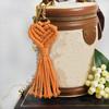 1Pcs Cute Car Keyring Handmade Macrame Heart Shaped Pendant Keychains For Women Wedding Gift
