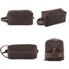 First Layer Cowhide Crazy Horse Leather Wash Bag, Retro Genuine Leather, Large Capacity Stationery Bag, Cowhide Storage Bag